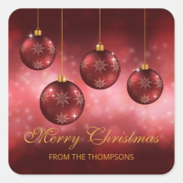 Weihnachtsbaumchen mit eigenem Text Quadratischer Aufkleber