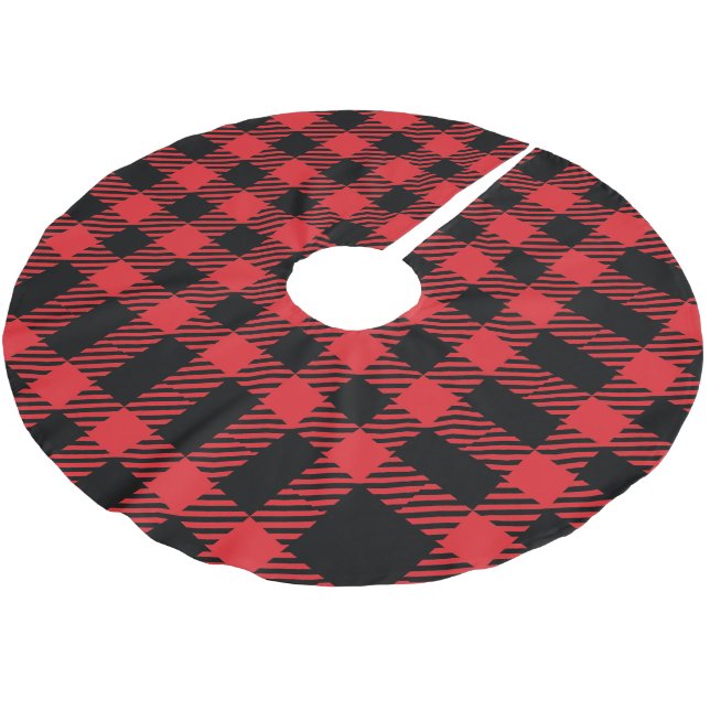 Weihnachtsbaumdecke aus Red Tartan (Schrägansicht)