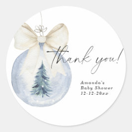 Weihnachtsbaumdekoration Babydusche Danke Runder Aufkleber