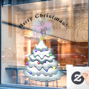 Weihnachtsbaumdekoration glückliche Kunden Fensteraufkleber