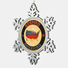 Weihnachtsbaumdekoration unter den Fahnen der Deut Schneeflocken Zinn-Ornament