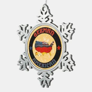Weihnachtsbaumdekoration unter den Fahnen der Deut Schneeflocken Zinn-Ornament