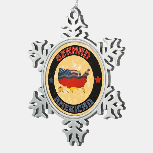 Weihnachtsbaumdekoration unter den Fahnen der Deut Schneeflocken Zinn-Ornament (Rechts)