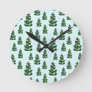 Weihnachtsbaumdekoration Winter Schnee Xmas Urlaub Runde Wanduhr