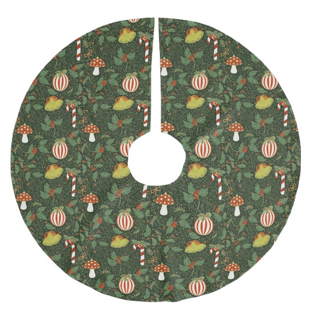 Weihnachtsbaumdekorationen Dunkler grüner Baumrock Polyester Weihnachtsbaumdecke (Vorderseite)