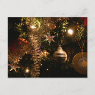 Weihnachtsbaumdekorationen Feiertagspostkarte