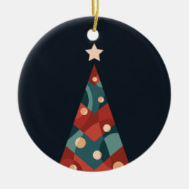 Weihnachtsbaumdesign, abstraktes Retro in Rot Keramik Ornament