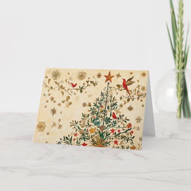 Weihnachtsbaumdesign für Gold und Glitzer Karte (Vorderseite)