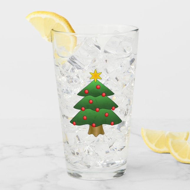 Weihnachtsbaumdesign Trinkglas Glas (Vorderseite Ice)