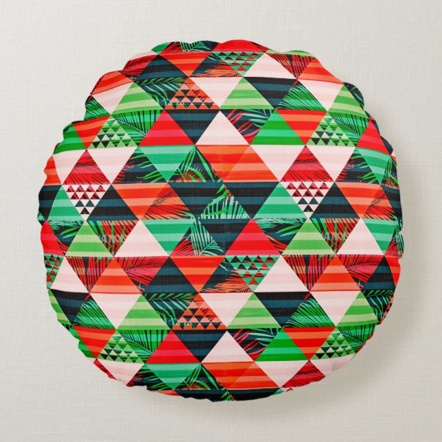 Weihnachtsbaumdesign voller Farben werfen Kissen (Vorderseite)