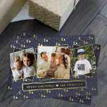 Weihnachtsbäume 3 Foto Collage Real Folien Feiertagskarte<br><div class="desc">Versenden Sie die diesjährigen Feiertagsgrüße stilvoll mit diesen einzigartigen und modernen,  echter Folie gepresste Urlaubskarten. Fügen Sie einfach Ihre eigenen Fotos und Ihre eigene Wortwahl zu diesen Visitenkarten hinzu,  indem Sie den Abschnitt "Diese Vorlage bearbeiten" benutzen oder auf die Schaltfläche "Anpassen" klicken,  um auf erweiterte Bearbeitungswerkzeuge zuzugreifen.</div>
