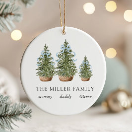 Weihnachtsbäume Bogen Blau Keramik Ornament