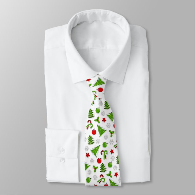 Weihnachtsbäume, Candy Canes Stars und Bausteine Krawatte (Gebunden)