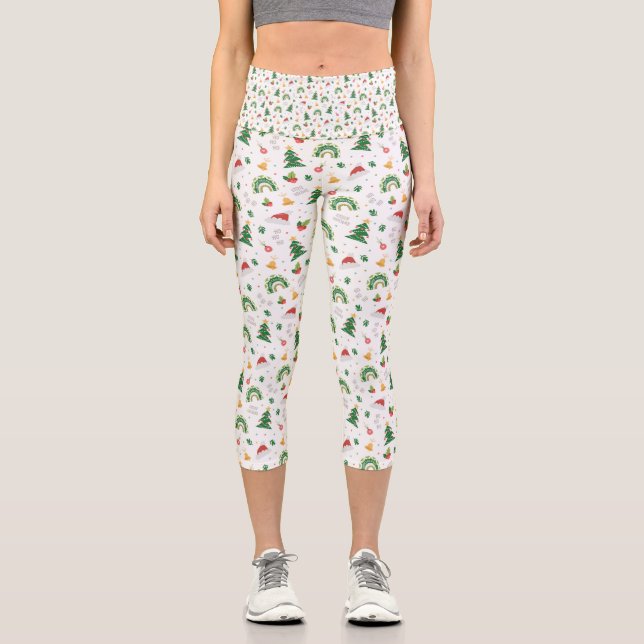 Weihnachtsbäume Capri Leggings (Vorderseite)