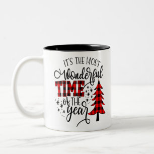 Weihnachtsbäume Es ist die wunderbarste Zeit der Zweifarbige Tasse