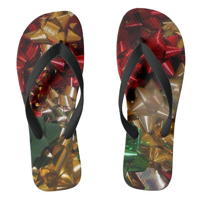 Weihnachtsbäume farbenfroher Feiertag Flip Flops (Fußbett)