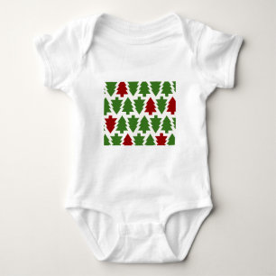 Weihnachtsbäume-Feiertagsmuster Baby Strampler