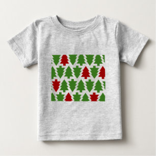 Weihnachtsbäume-Feiertagsmuster Baby T-shirt