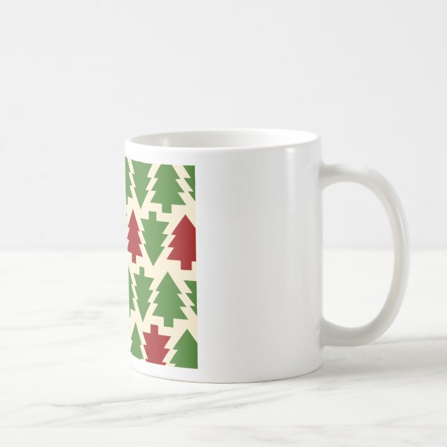 Weihnachtsbäume-Feiertagsmuster Kaffeetasse (Rechts)