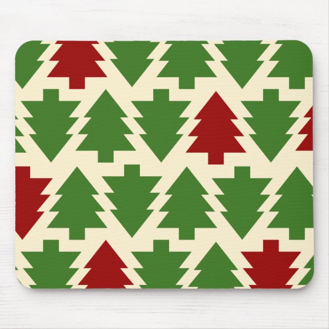 Weihnachtsbäume-Feiertagsmuster Mousepad (Vorne)