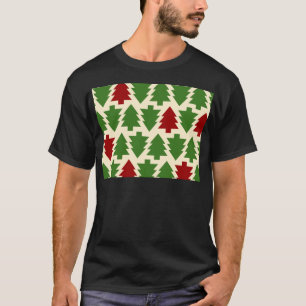 Weihnachtsbäume-Feiertagsmuster T-Shirt