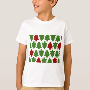 Weihnachtsbäume-Feiertagsmuster T-Shirt