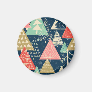 Weihnachtsbäume Festliche nahtlose Illustration. Magnet