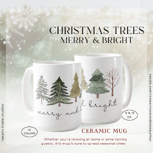 Weihnachtsbäume Froh & Hell Keramikbecher Kaffeetasse
