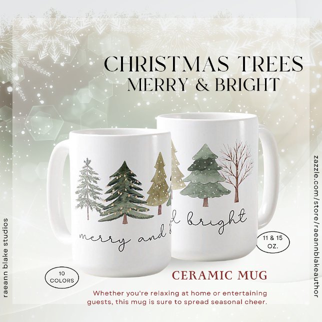 Weihnachtsbäume Froh & Hell Keramikbecher Kaffeetasse (Von Creator hochgeladen)