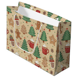 WEIHNACHTSBÄUME GEBRATENE MÄNNCHEN HEISSE SCHOKOLA GROßE GESCHENKTÜTE