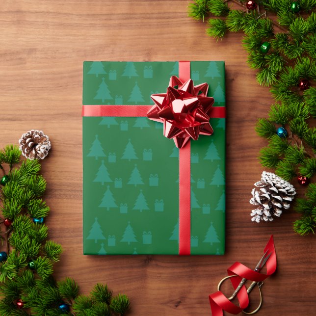 Weihnachtsbäume & Geschenke Geschenkpapier (Feiertagsgeschenk)