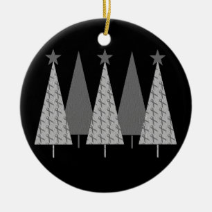 Weihnachtsbäume - grauer Band-Hirntumor Keramikornament