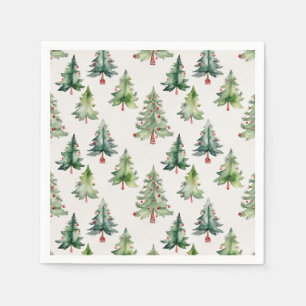 Weihnachtsbäume Grüne Bäume Napkins Serviette