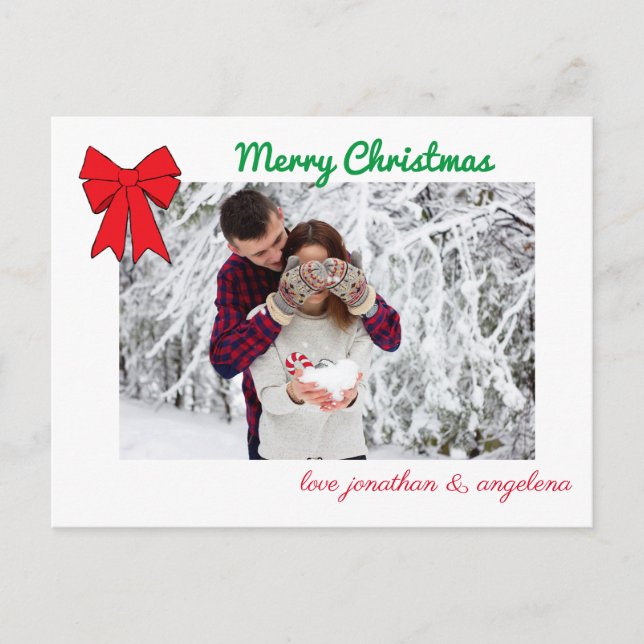 Weihnachtsbäume & Hirsche Kundenspezifisches Foto Postkarte (Vorderseite)