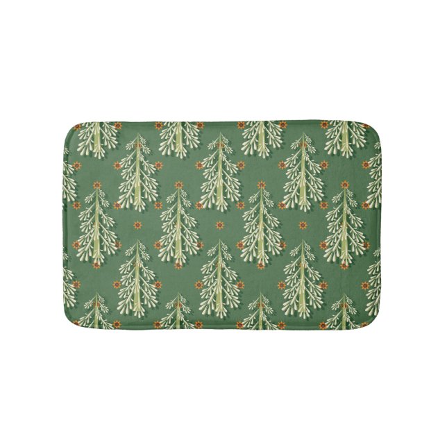 Weihnachtsbäume Illustration Muster Badematte (Vorderseite)