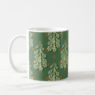 Weihnachtsbäume Illustration Muster Kaffeetasse
