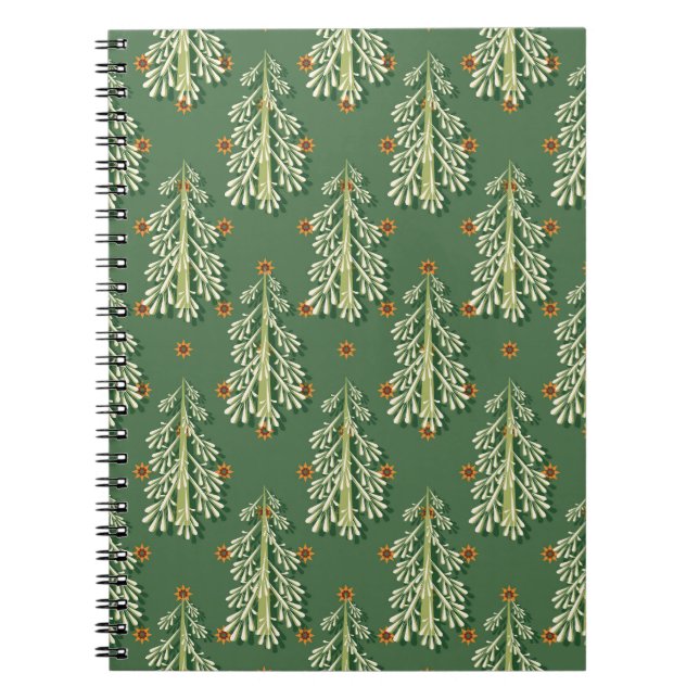 Weihnachtsbäume Illustration Muster Notizblock (Vorderseite)