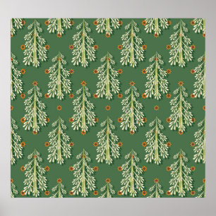 Weihnachtsbäume Illustration Muster Poster