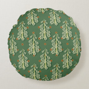 Weihnachtsbäume Illustration Muster Rundes Kissen