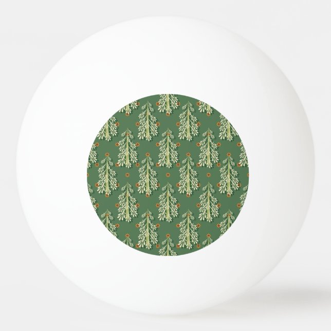 Weihnachtsbäume Illustration Muster Tischtennisball (Vorderseite)