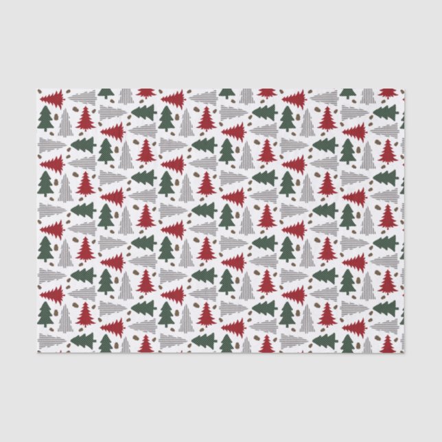 Weihnachtsbäume im Landstil Seidenpapier (Vorderseite)