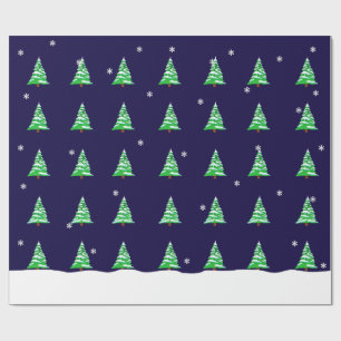Weihnachtsbäume im Schnee-Packpapier Geschenkpapier