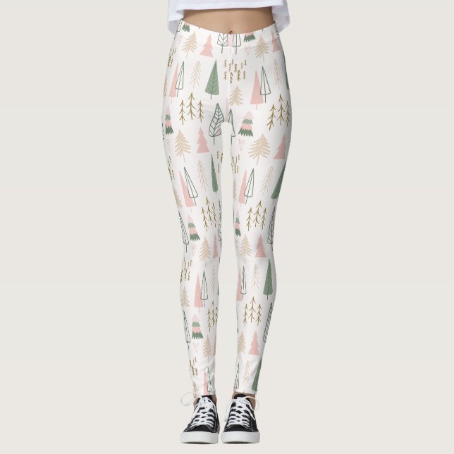 Weihnachtsbäume im Wald Leggings (Vorderseite)