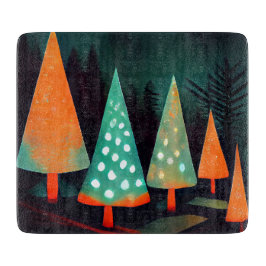 Weihnachtsbäume im Wald Schneidebrett