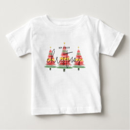Weihnachtsbäume in Aquarellen Baby T-shirt