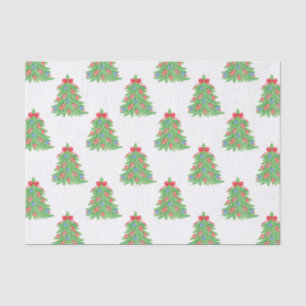 Weihnachtsbäume in Aquarellen Seidenpapier