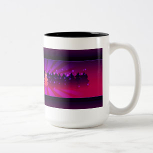 Weihnachtsbäume in Lila-Tönen Zweifarbige Tasse