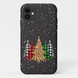 Weihnachtsbäume Kariert & Leopard Print Snowflakes Case-Mate iPhone Hülle