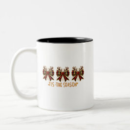 Weihnachtsbäume Karierte Bows Rot Zweifarbige Tasse