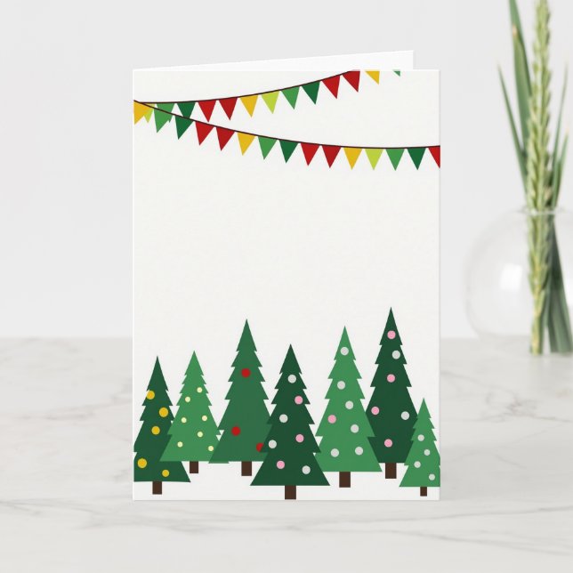 Weihnachtsbäume Karte Festlich (Vorderseite)